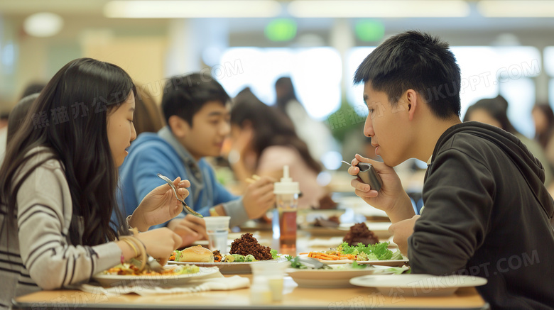 大学生食堂餐厅场景图片