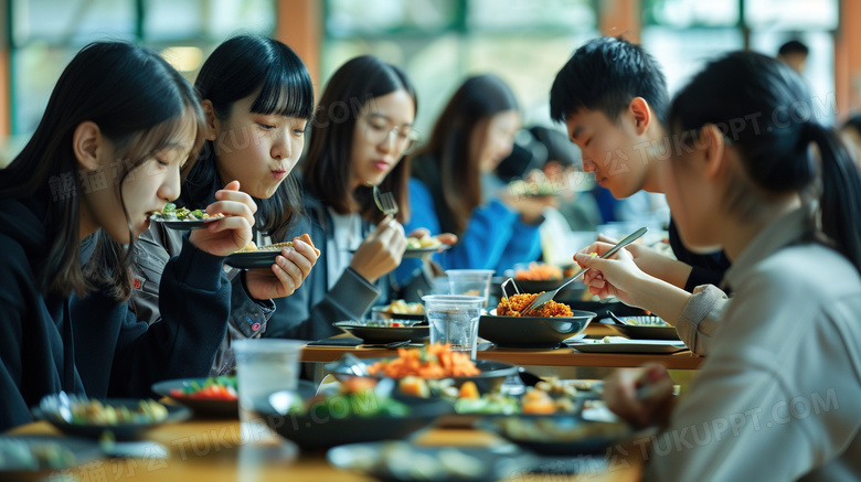 大学生食堂餐厅场景图片