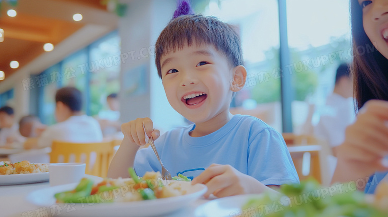 小学生食堂餐厅用餐吃饭图片