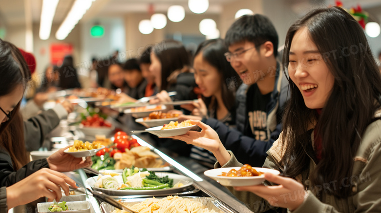 学生吃饭食堂餐厅就餐场所图片