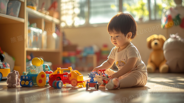 幼儿园的孩子在玩玩具图片