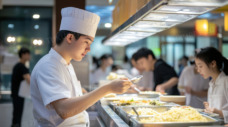 学校食堂打菜打饭窗口图片