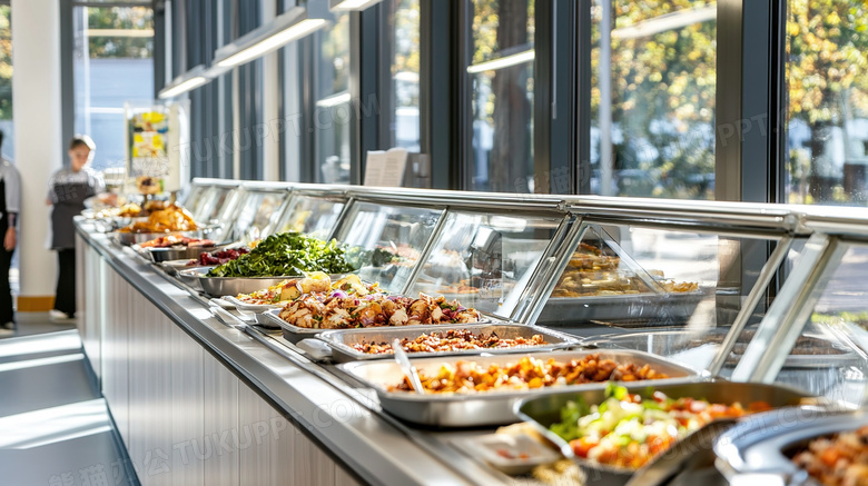 学校食堂打菜打饭窗口图片