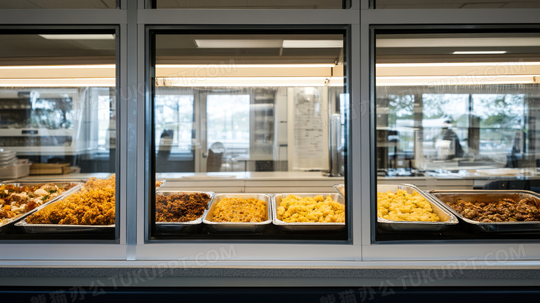 学校食堂打饭打菜窗口图片