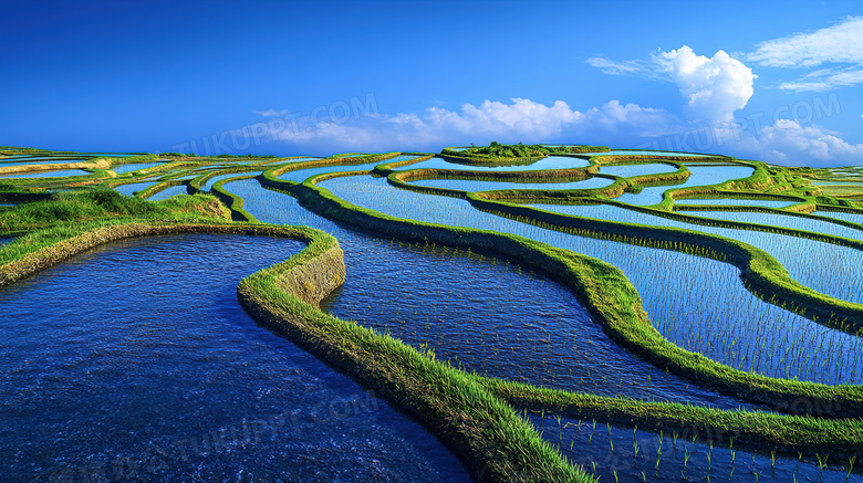 田园风光水田风景图片