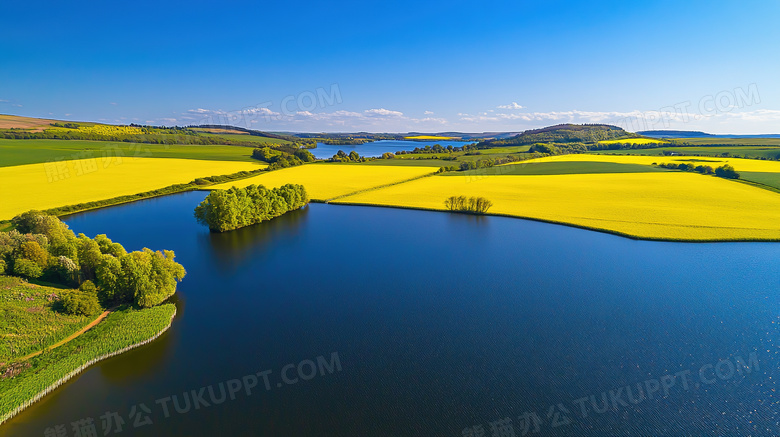 田园风光油菜花田风景图片