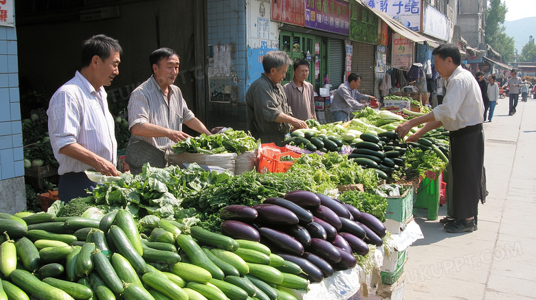 中国早市场景图片