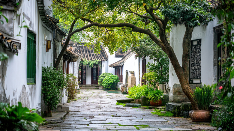 江南小镇城市建筑风景图片