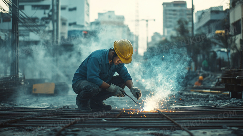 电焊工人建筑施工作业图片