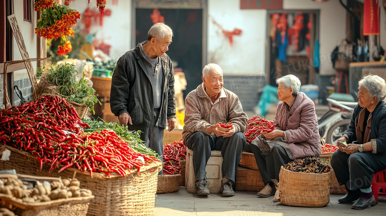 菜农早市菜市场商贩图片