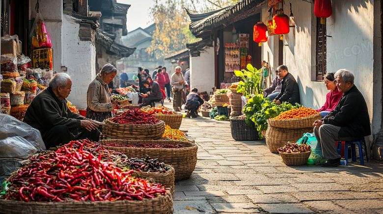 菜农早市菜市场商贩图片