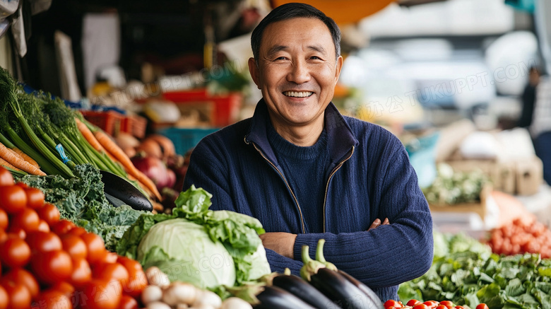 菜农早市菜市场商贩图片