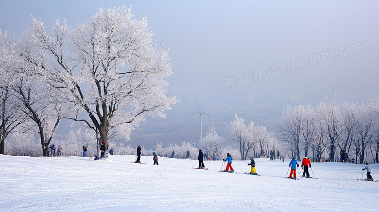 冬季旅游景点哈尔滨滑雪场图片