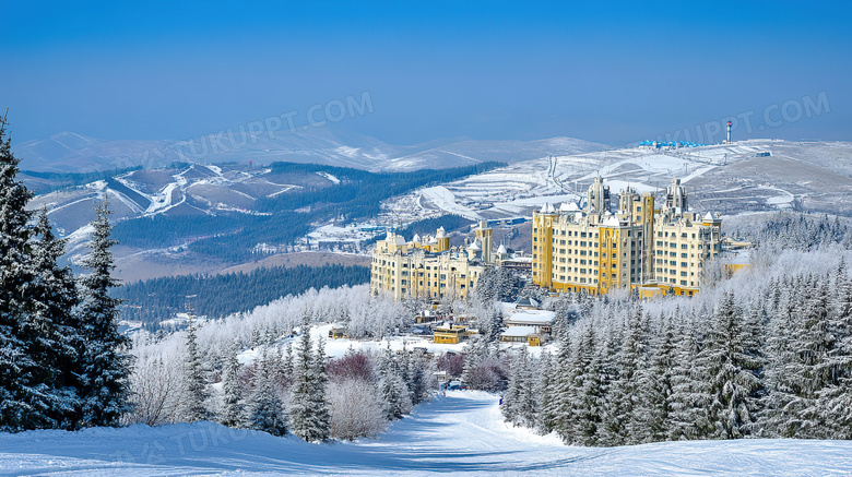 冬季旅游景点哈尔滨滑雪场图片