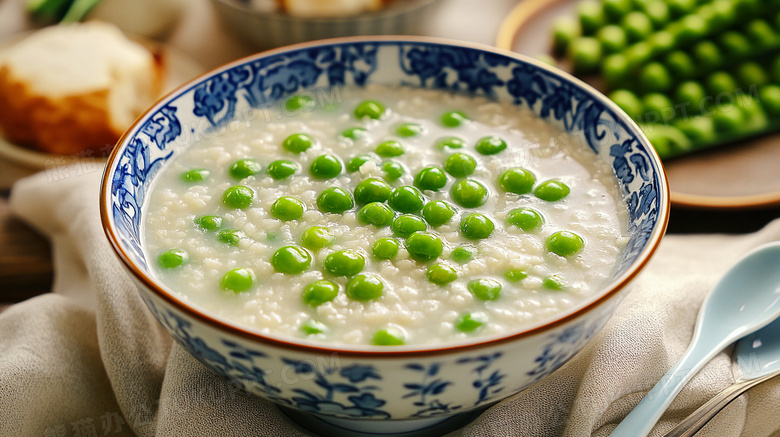 一碗中式粥豌豆粥豌豆稀饭图片