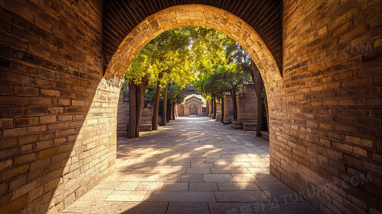 少林寺寺庙古建筑概念图片