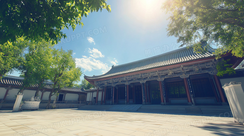 少林寺寺庙古建筑概念图片