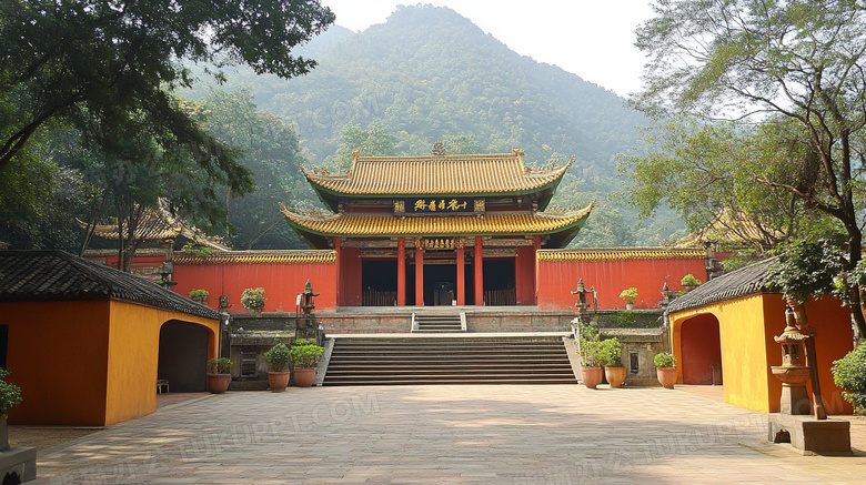 少林寺寺庙古建筑概念图片