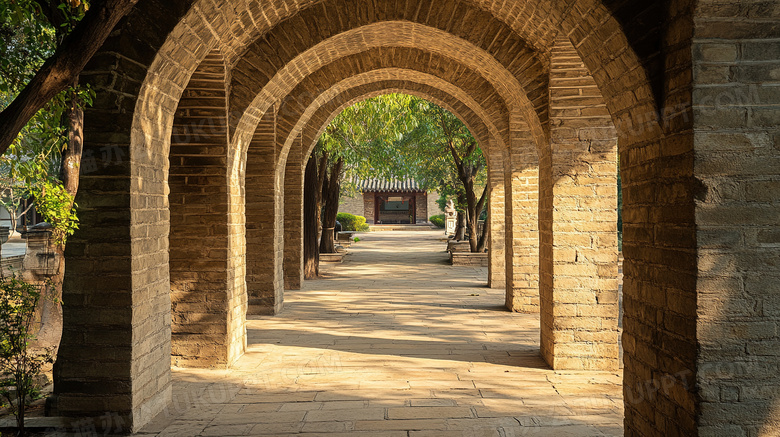 少林寺寺庙古建筑概念图片