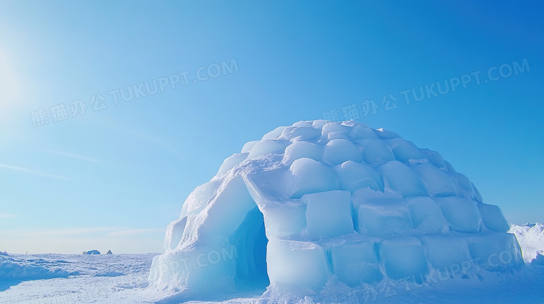 冰天雪地极地冰屋图片