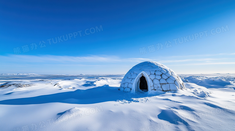 冰天雪地极地冰屋图片