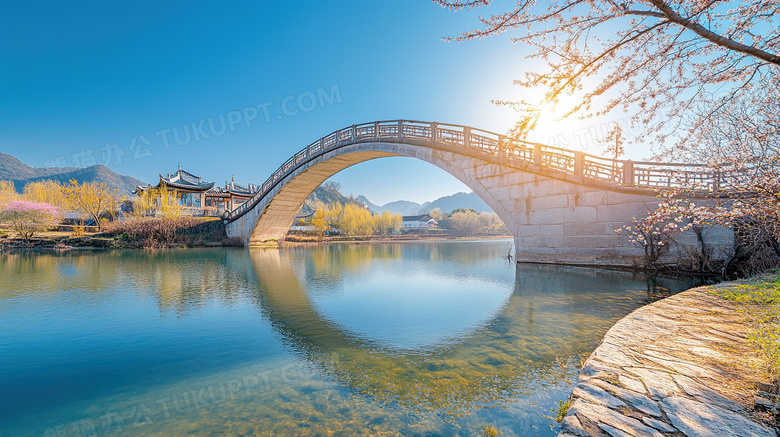 中式建筑古典拱桥桥梁图片