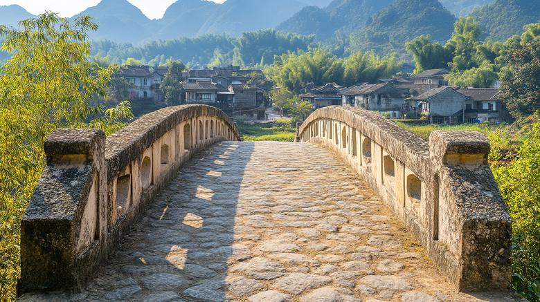 中式建筑古典拱桥桥梁图片