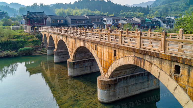 中式建筑古典拱桥桥梁图片