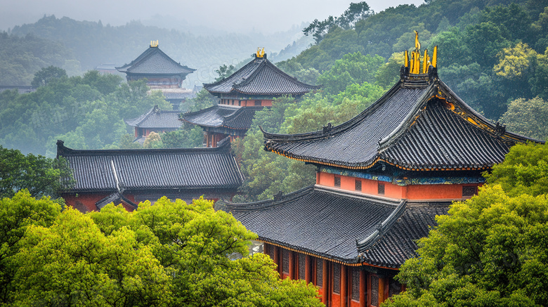 少林寺寺庙古建筑图片