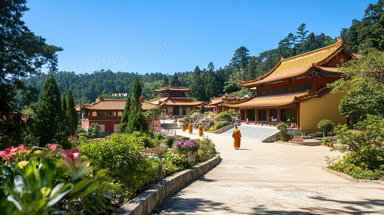 少林寺内院建筑图片