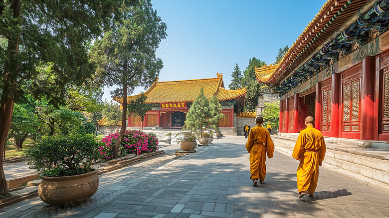 少林寺内院建筑图片