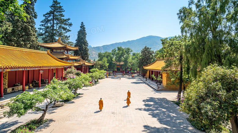 少林寺内院建筑图片