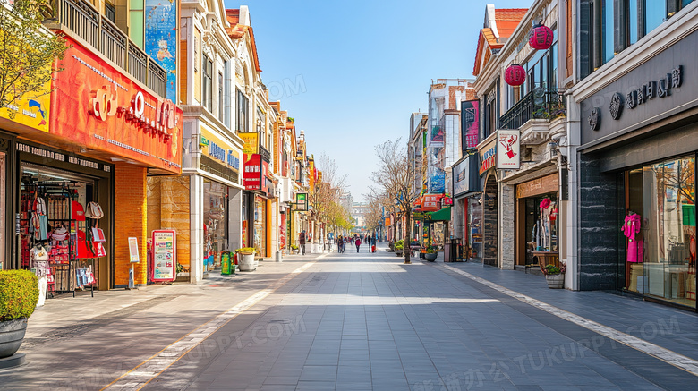 城市商业街场景图片