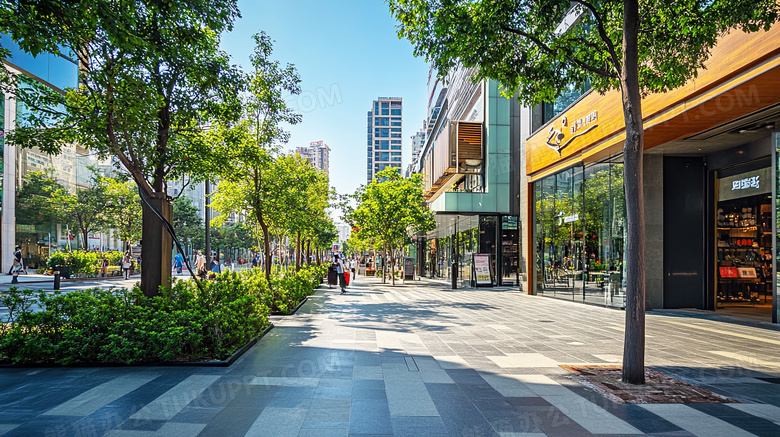 城市商业街场景图片