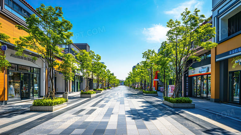 城市商业街场景图片