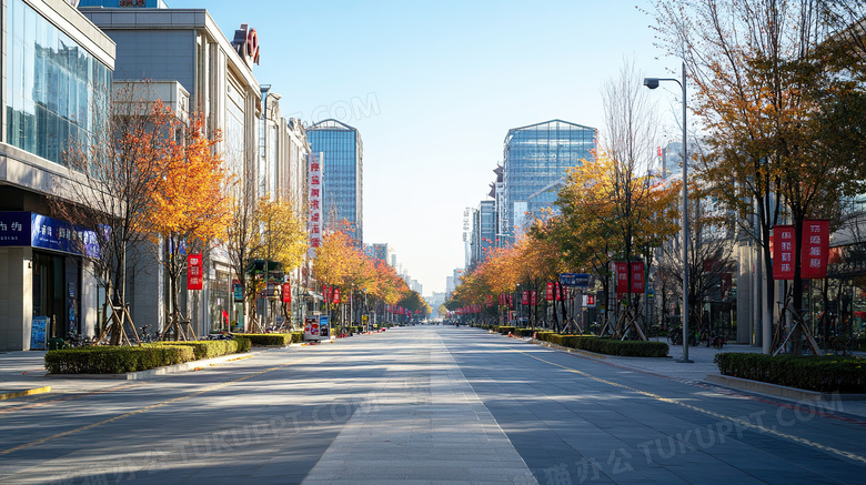 城市商业街场景图片