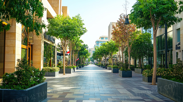 城市商业街场景图片