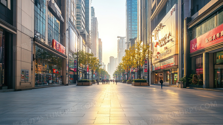 城市商业街场景图片