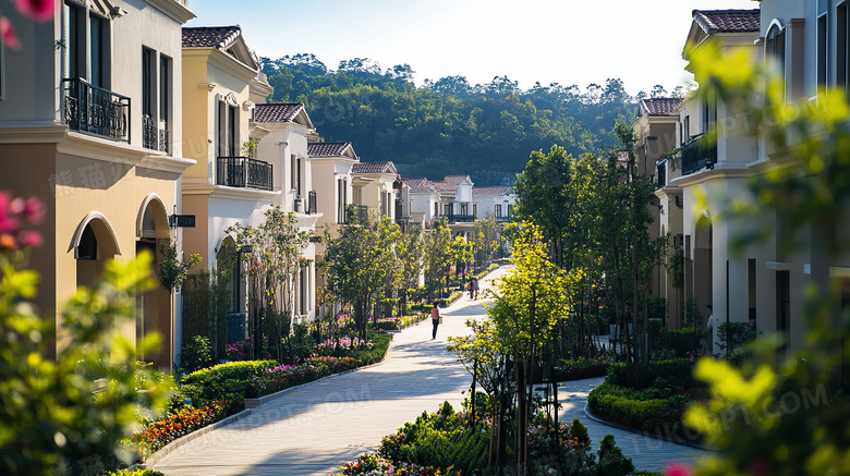 居民住宅区场景图片