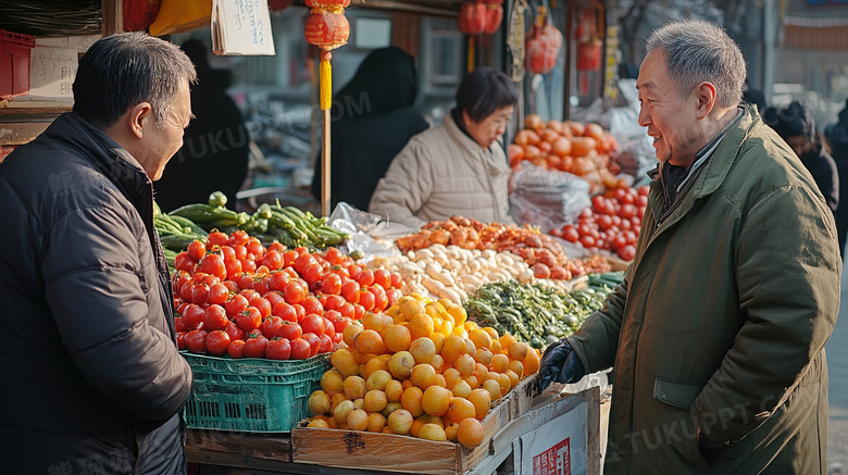 冬季冬天东北早市卖蔬菜的小摊图片