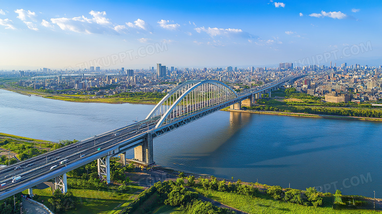 城市的跨海大桥图片