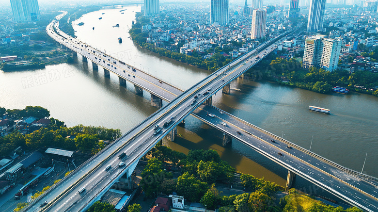 城市的跨海大桥图片