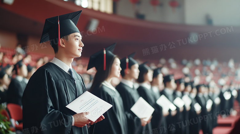 大学毕业典礼上的学生图片