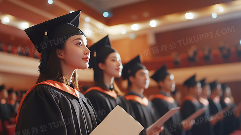 大学毕业典礼上的学生图片