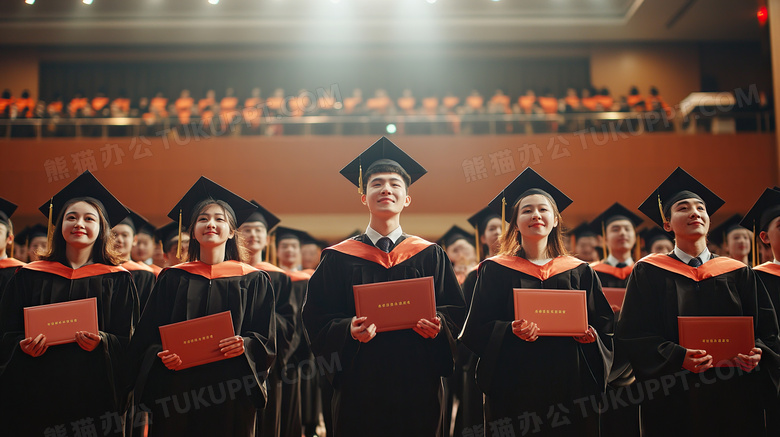 大学毕业典礼上的学生图片