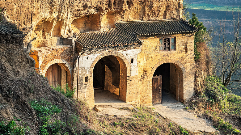 陕北窑洞建筑图片