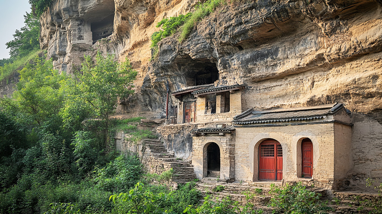 陕北窑洞建筑图片