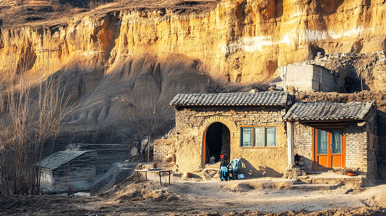 陕北窑洞建筑图片