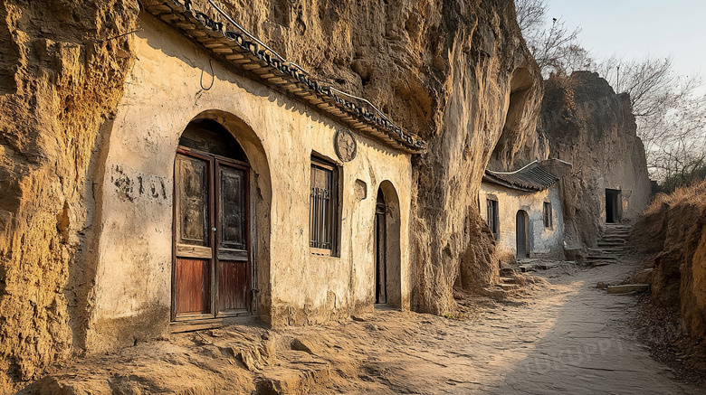 陕北窑洞建筑图片