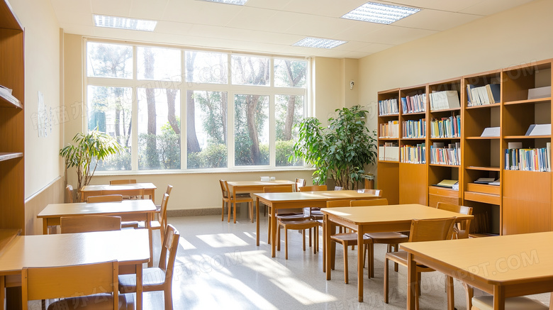 大学自习室场景图片